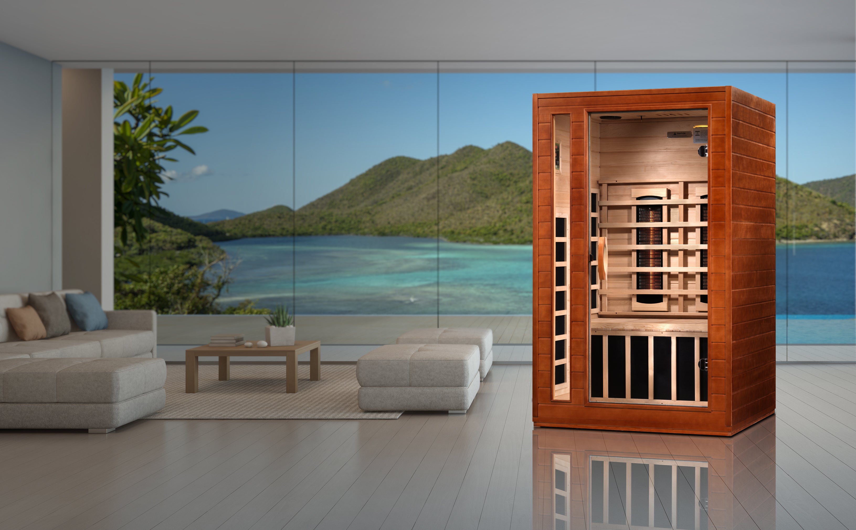 Dynamic Cardoba 2-Person Full Spectrum Near Zero EMF FAR Infrared Sauna (Canadian Hemlock)