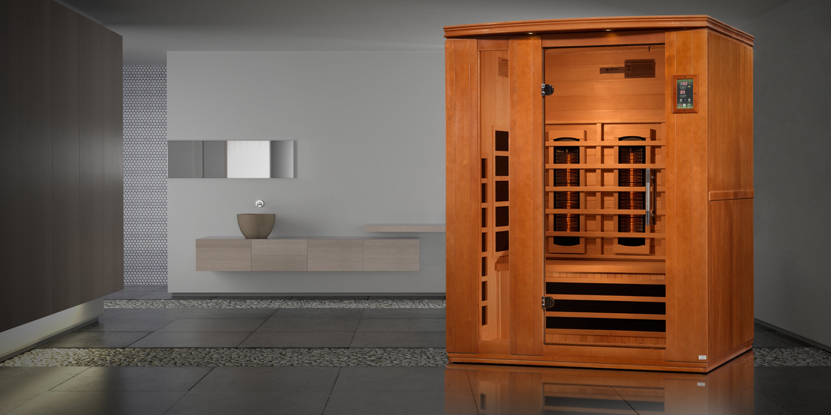 Dynamic Lugano 3-Person Full Spectrum Near Zero EMF FAR Infrared Sauna (Canadian Hemlock)