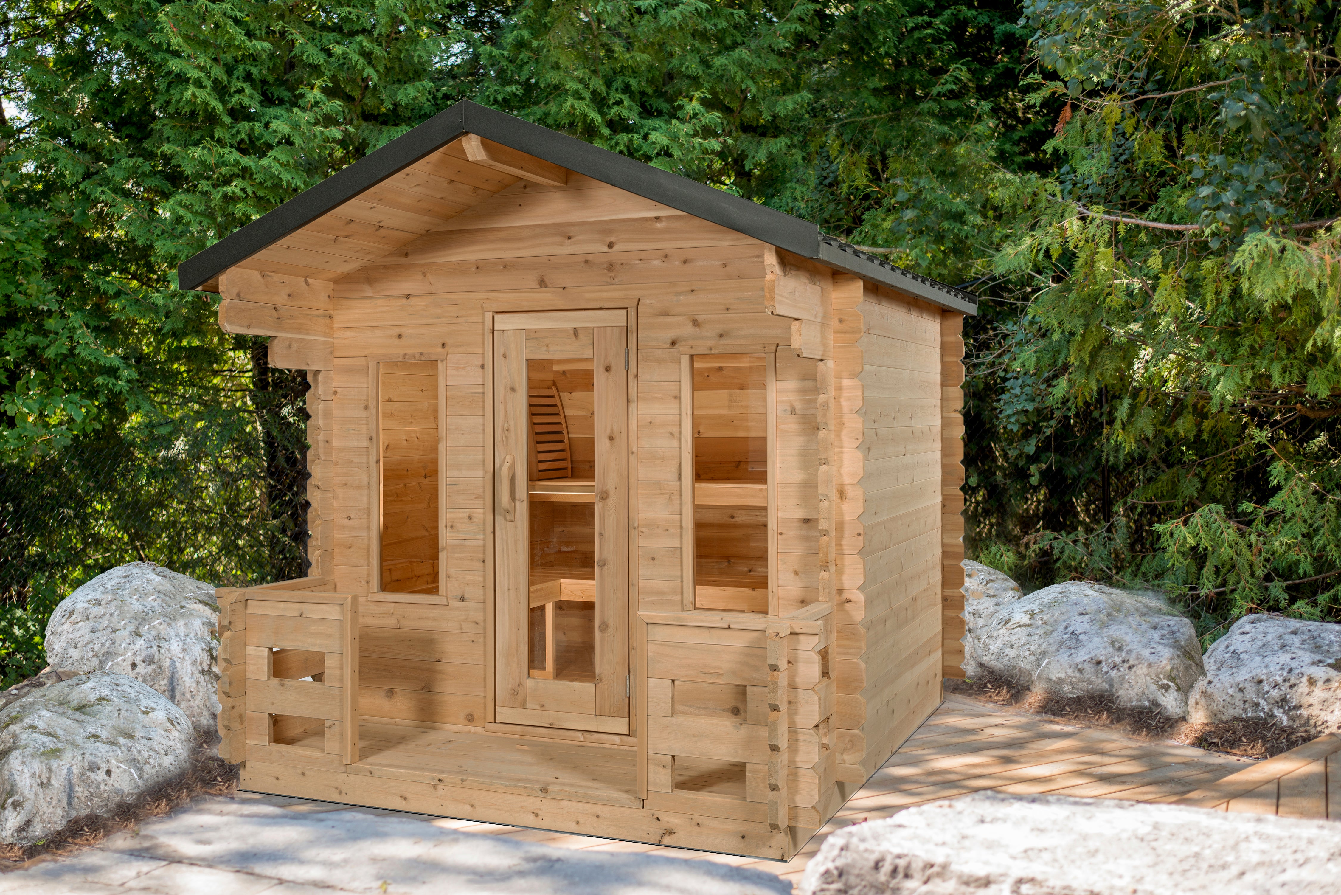 Dundalk LeisureCraft-CT Georgian Cabin Sauna with Porch CTC88PW