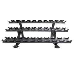 TKO 15 PAIR SIGNATURE DUMBELL SADDLE RACK SKU: 7052B-BK