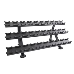 TKO 15 PAIR SIGNATURE DUMBELL SADDLE RACK SKU: 7052B-BK